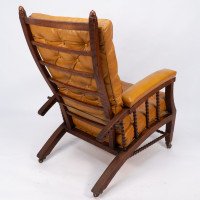 Philip Webb for Morris & Co., Aesthetic Movement Oak Reclining Armchair - Thumbnail 18