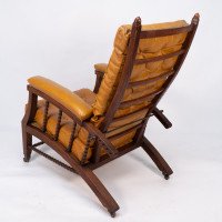 Philip Webb for Morris & Co., Aesthetic Movement Oak Reclining Armchair - Thumbnail 20