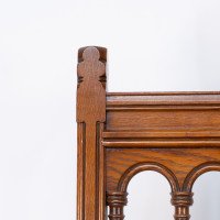Bruce Talbert. A Gothic Revival Tall Back Oak Chair with the Original Upholstery - Thumbnail 7