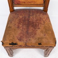Bruce Talbert. A Gothic Revival Tall Back Oak Chair with the Original Upholstery - Thumbnail 12