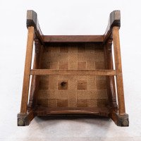 Bruce Talbert. A Gothic Revival Tall Back Oak Chair with the Original Upholstery - Thumbnail 18