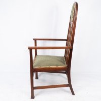 Liberty & Co attributed. An Arts & Crafts mahogany and inlaid armchair - Thumbnail 4