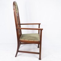 Liberty & Co attributed. An Arts & Crafts mahogany and inlaid armchair - Thumbnail 5