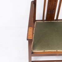 Liberty & Co attributed. An Arts & Crafts mahogany and inlaid armchair - Thumbnail 10
