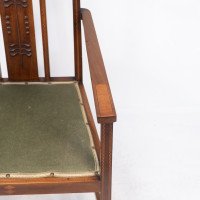 Liberty & Co attributed. An Arts & Crafts mahogany and inlaid armchair - Thumbnail 11