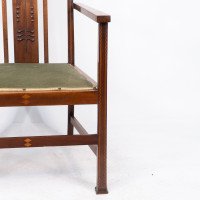 Liberty & Co attributed. An Arts & Crafts mahogany and inlaid armchair - Thumbnail 14