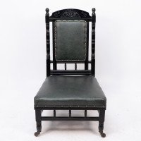 Gregory & Co., An Aesthetic Movement Nursing Chair with Stylized Carved Sunflower - Thumbnail 2