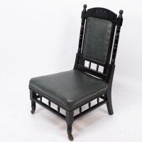 Gregory & Co., an Aesthetic Movement Nursing Chair with Stylized Carved Sunflower - Thumbnail 3