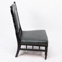 Gregory & Co., an Aesthetic Movement Nursing Chair with Stylized Carved Sunflower - Thumbnail 5