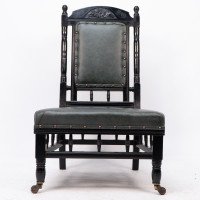 Gregory & Co., an Aesthetic Movement Nursing Chair with Stylized Carved Sunflower - Thumbnail 9
