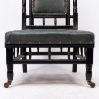 Gregory & Co., an Aesthetic Movement Nursing Chair with Stylized Carved Sunflower - Thumbnail 10