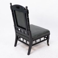 Gregory & Co., An Aesthetic Movement Nursing Chair with Stylized Carved Sunflower - Thumbnail 17