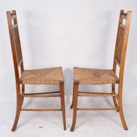 E. A. Taylor Attributed, for Wylie & Lochhead. A Pair of Arts & Crafts Side Chairs - Thumbnail 2