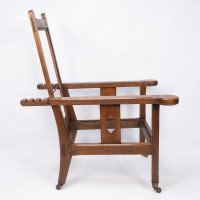 A Cotswold School Arts & Crafts Reclining Oak Armchair of Superior Quality - Thumbnail 4