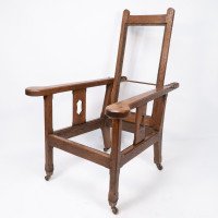 A Cotswold School Arts & Crafts Reclining Oak Armchair of Superior Quality - Thumbnail 3