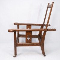 A Cotswold School Arts & Crafts Reclining Oak Armchair of Superior Quality - Thumbnail 5