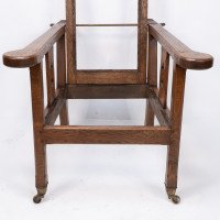 A Cotswold School Arts & Crafts Reclining Oak Armchair of Superior Quality - Thumbnail 9