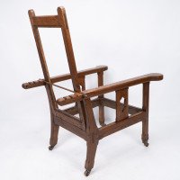 A Cotswold School Arts & Crafts Reclining Oak Armchair of Superior Quality - Thumbnail 17