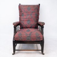 Philip Webb for Morris & Co., Aesthetic Ebonised Walnut Reclining Armchair - Thumbnail 2