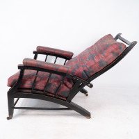 Philip Webb for Morris & Co., Aesthetic Ebonised Walnut Reclining Armchair - Thumbnail 6