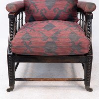 Philip Webb for Morris & Co., Aesthetic Ebonised Walnut Reclining Armchair - Thumbnail 8