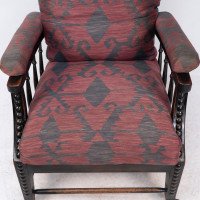 Philip Webb for Morris & Co., Aesthetic Ebonised Walnut Reclining Armchair - Thumbnail 9