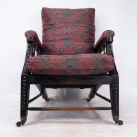 Philip Webb for Morris & Co., Aesthetic Ebonised Walnut Reclining Armchair - Thumbnail 11