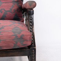 Philip Webb for Morris & Co., Aesthetic Ebonised Walnut Reclining Armchair - Thumbnail 12