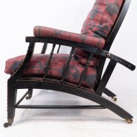 Philip Webb for Morris & Co., Aesthetic Ebonised Walnut Reclining Armchair - Thumbnail 15