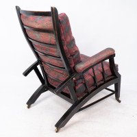 Philip Webb for Morris & Co., Aesthetic Ebonised Walnut Reclining Armchair - Thumbnail 17