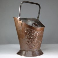 Townshend's Birmingham (stamped). Impressive Arts & Crafts Copper Coal Bucket - Thumbnail 4