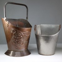 Townshend's Birmingham (stamped). Impressive Arts & Crafts Copper Coal Bucket - Thumbnail 8