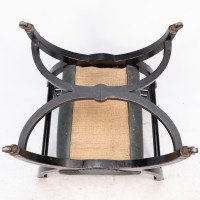 Richard Charles Aesthetic Movement Ebonised Elbow Chair with X Frame Stretcher - Thumbnail 20