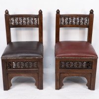 Liberty & Co., Two Moorish Side or Childs Chair with Mashrabiya Turned Details - Thumbnail 2