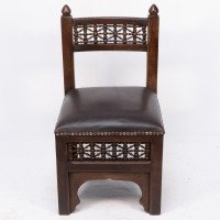 Liberty & Co., Two Moorish Side or Childs Chair with Mashrabiya Turned Details - Thumbnail 4