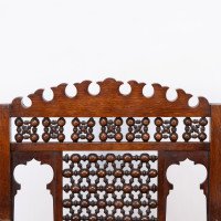 Liberty & Co., Moorish Walnut Armchair with Mashrabiya Turned Details Throughout - Thumbnail 7