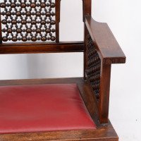 Liberty & Co., Moorish Walnut Armchair with Mashrabiya Turned Details Throughout - Thumbnail 10