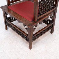 Liberty & Co., a Moorish Walnut Armchair with Mashrabiya Turned Details Throughout - Thumbnail 16