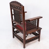 Liberty & Co., a Moorish Walnut Armchair with Mashrabiya Turned Details Throughout - Thumbnail 17