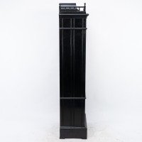 Rare Aesthetic Movement Ebonised Polychrome Painted Humidor with Floral Decor - Thumbnail 5