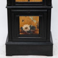Rare Aesthetic Movement Ebonised Polychrome Painted Humidor with Floral Decor - Thumbnail 11