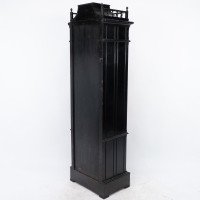 Rare Aesthetic Movement Ebonised Polychrome Painted Humidor with Floral Decor - Thumbnail 18