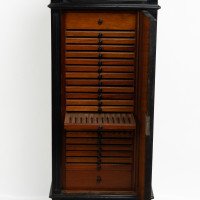 Rare Aesthetic Movement Ebonised Polychrome Painted Humidor with Floral Decor - Thumbnail 17