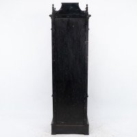 Rare Aesthetic Movement Ebonised Polychrome Painted Humidor with Floral Decor - Thumbnail 19