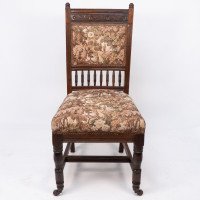 E. W. Godwin Attributed, a Set of Four Aesthetic Movement Oak Dining Chairs - Thumbnail 4