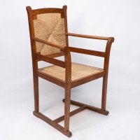 Pair of Arts & Crafts Oak Elbow Chairs, in the Manner of George Walton - Thumbnail 3