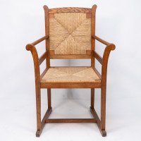 Pair of Arts & Crafts Oak Elbow Chairs, in the Manner of George Walton - Thumbnail 4