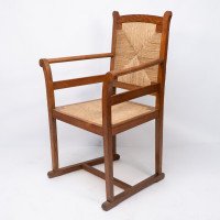 Pair of Arts & Crafts Oak Elbow Chairs, in the Manner of George Walton - Thumbnail 5