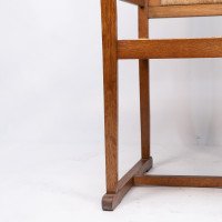 Pair of Arts & Crafts Oak Elbow Chairs, in the Manner of George Walton - Thumbnail 16