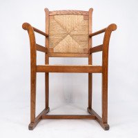Pair of Arts & Crafts Oak Elbow Chairs, in the Manner of George Walton - Thumbnail 15